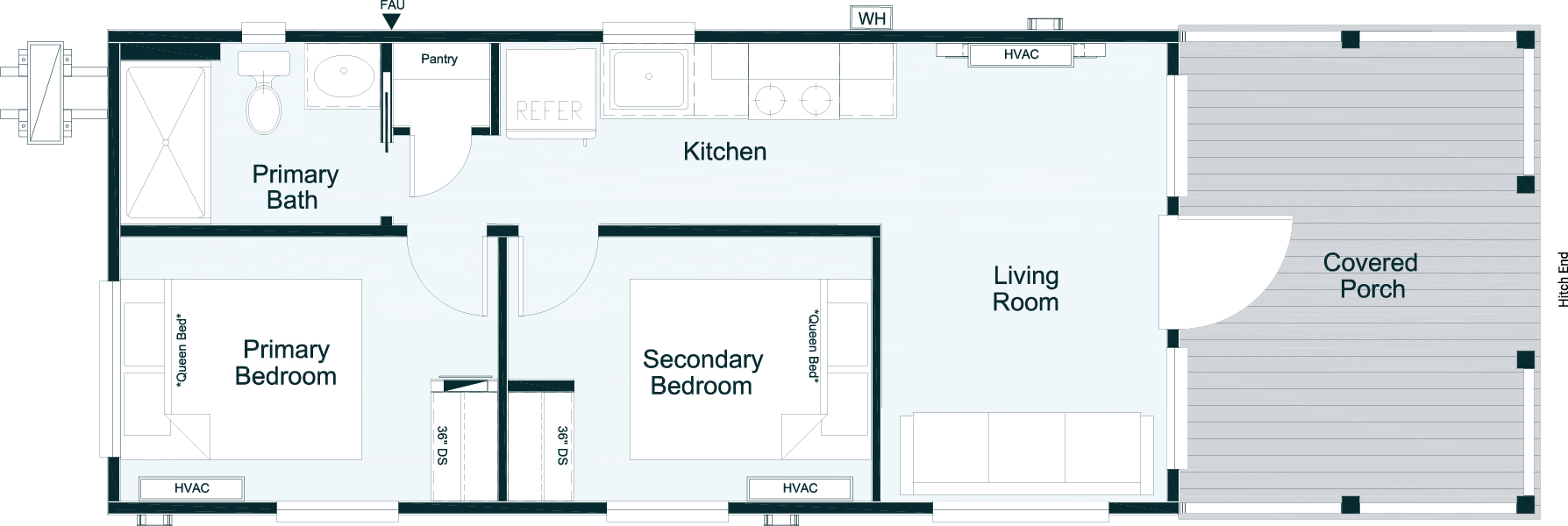 Standard Layout(Second Bedroom In Place of Dining Area)